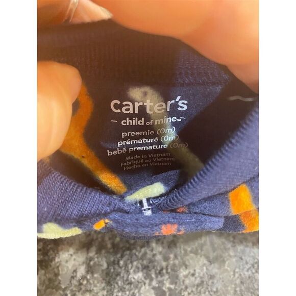 Carter's Child of Mine Baby Pajamas Preemie Size 0M Lot of 2 - Picture 4 of 4